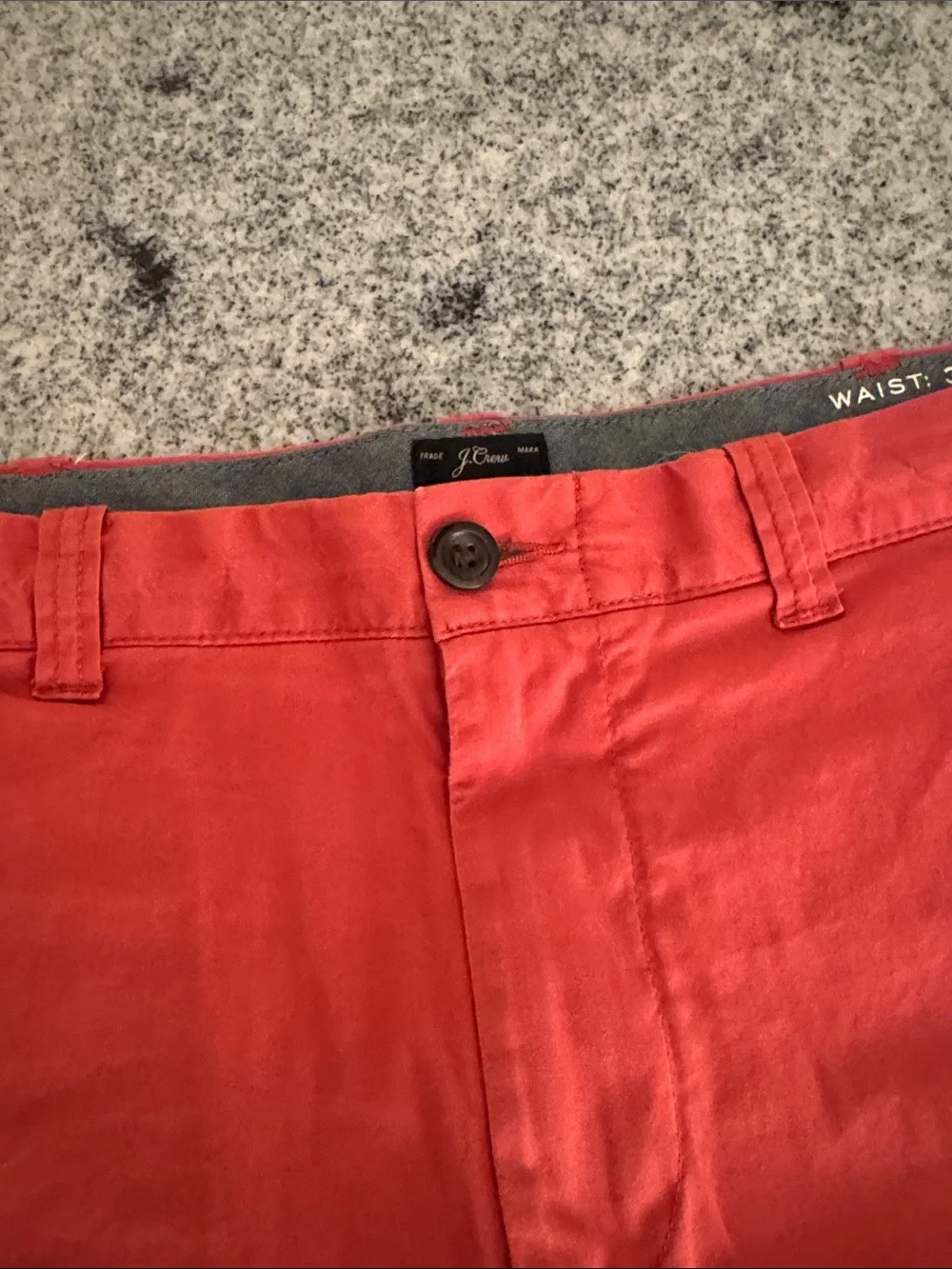 JCrew Men's Casual Chino Shorts - Dark Salmon Like Color - 34 Waist, 7 Inseam